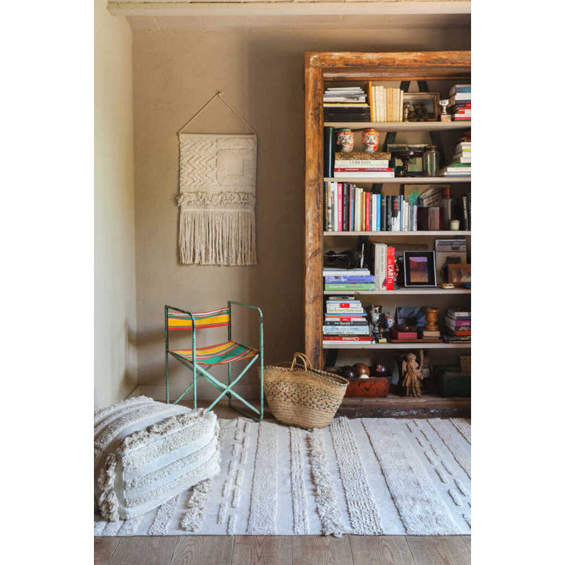 Early Hours Rectangle Striped Handmade Cotton Rug