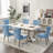 Velvet Upholstered Dining Chairs with Stainless Steel Legs-835576856