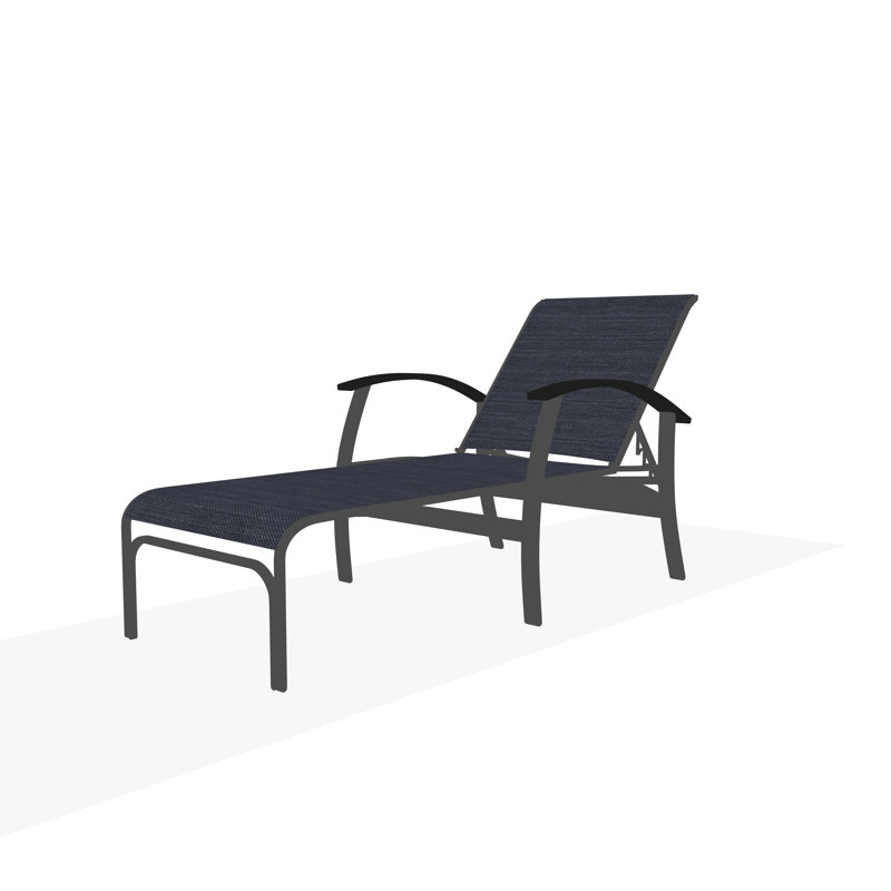 Chaise longue à quatre positions avec accoudoirs Belle Isle, James, Graphite