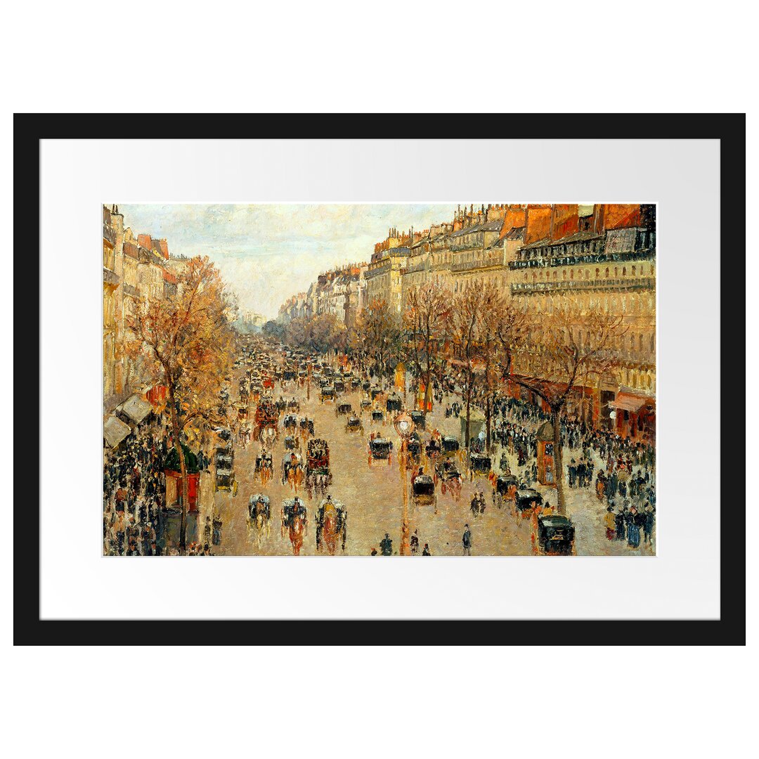 Gerahmter Fotodruck Boulevard Montmartre von Camille Pissarro