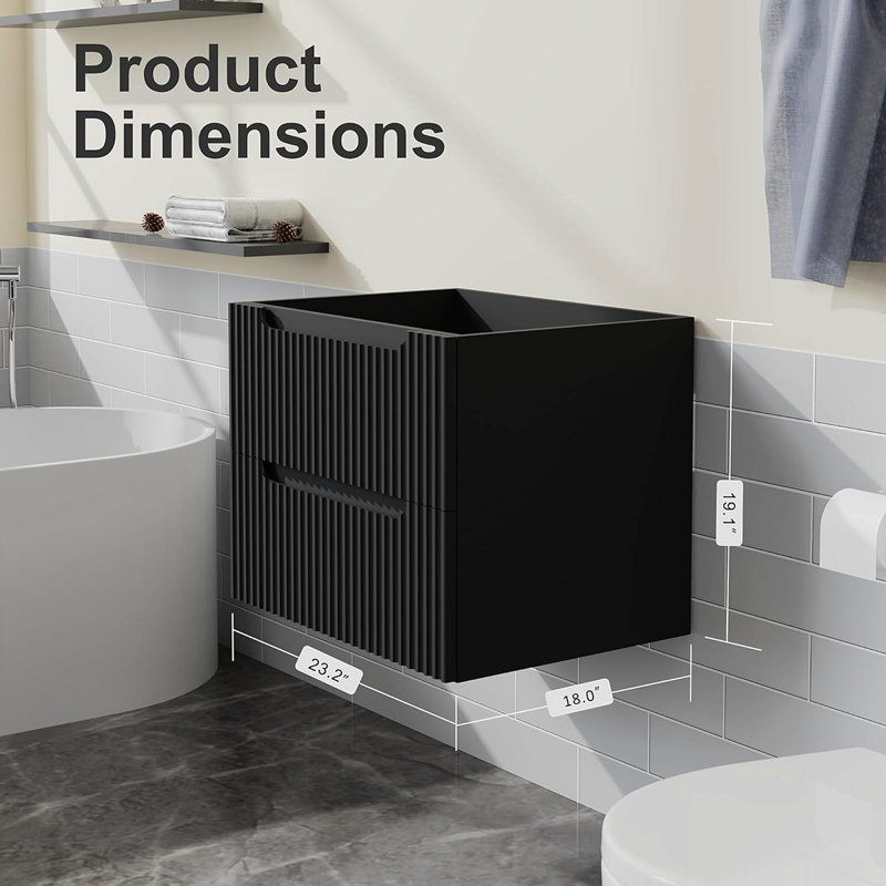 Meuble-lavabo mural flottant 24 po Goodyo, 24"