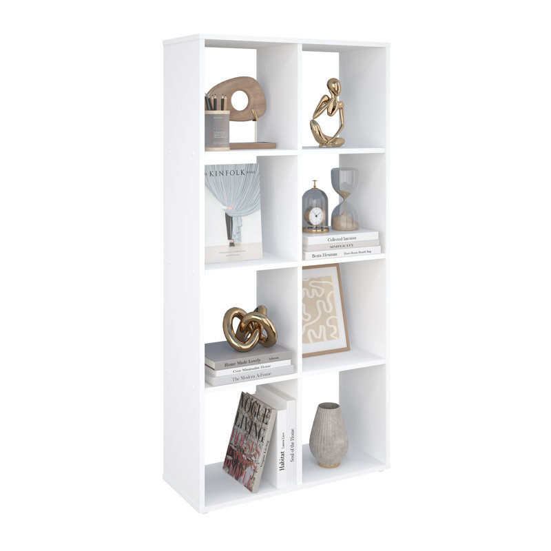 Riloh Bookcase, (9 Shelves) 106.9cm H x 103.7cm W x 29cm D, White