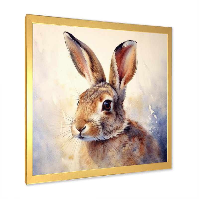 Sweet Rabbit I - impressions sur toile de lapin, H 16 po x l 16 po x P 1 po, Cadre doré à une seule photo