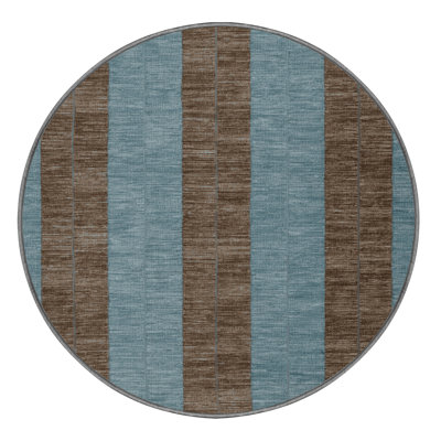 Machine Washable Botanical Brown Area Rug