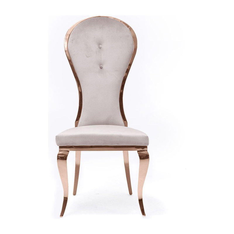Fauteuil d'appoint en velours, Beige, Or rose