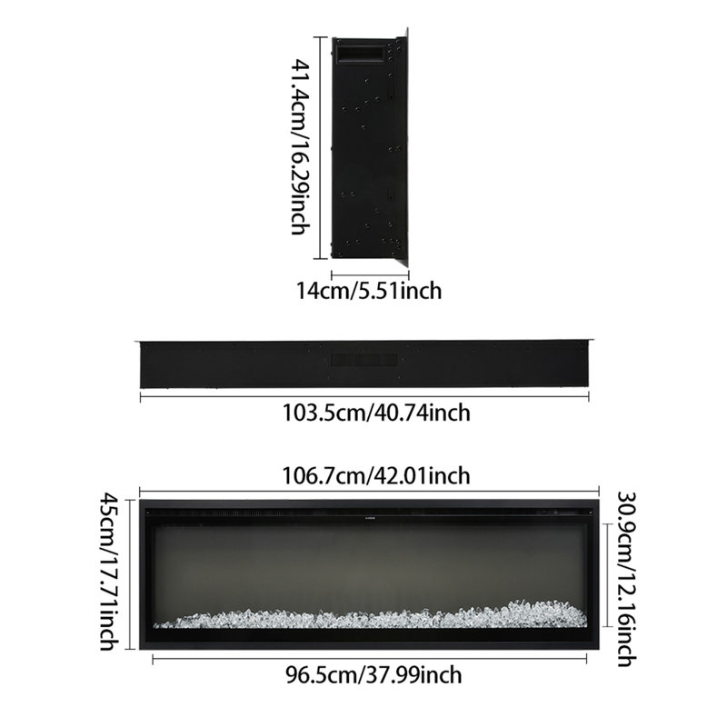 42 Inch Electric Fireplace with Remote