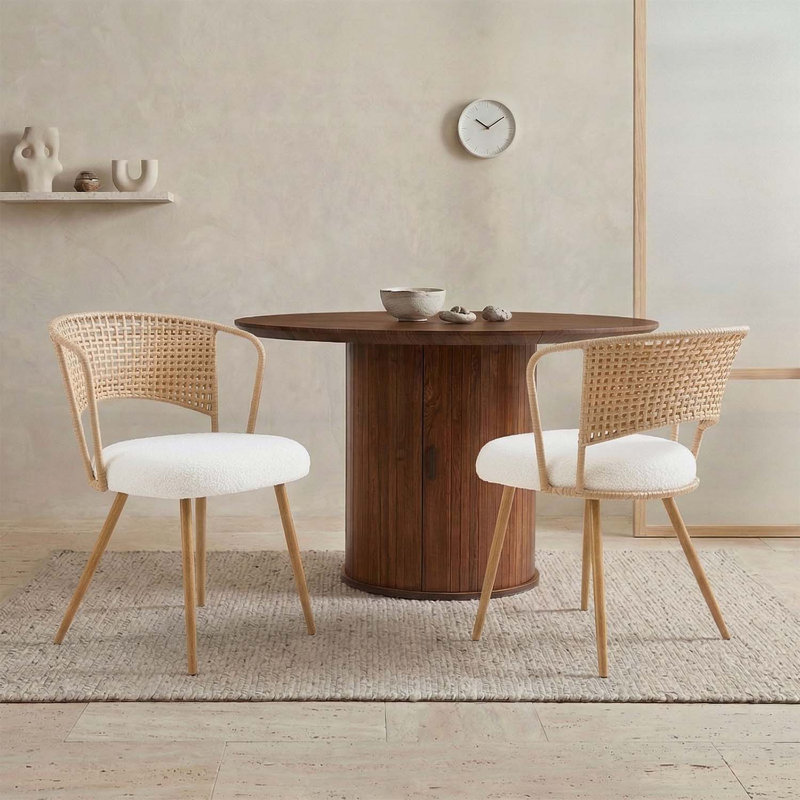 Ensemble de 2 chaises de cuisine Farmhouse, Brun