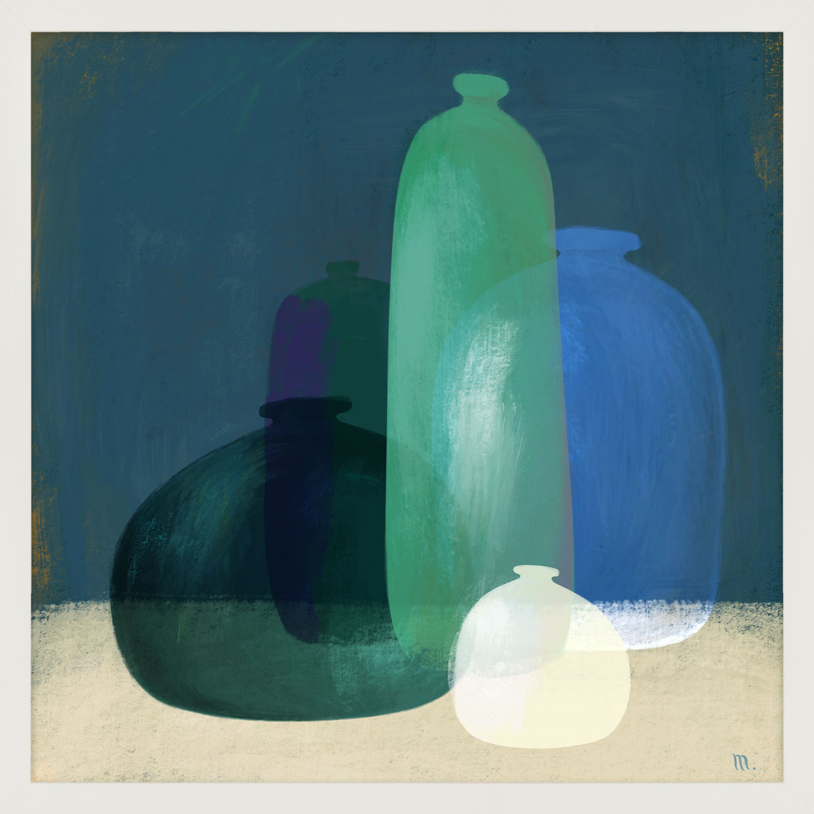 Murano Glass Vases Print, 24" H x 24" W x 1.25" D, White
