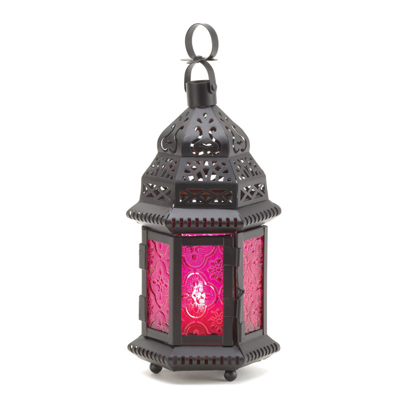 10.25'' H Tabletop Lantern, Purple