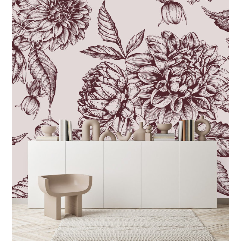 Peel & Stick Floral Wall Mural, 1' W x 10.42' L