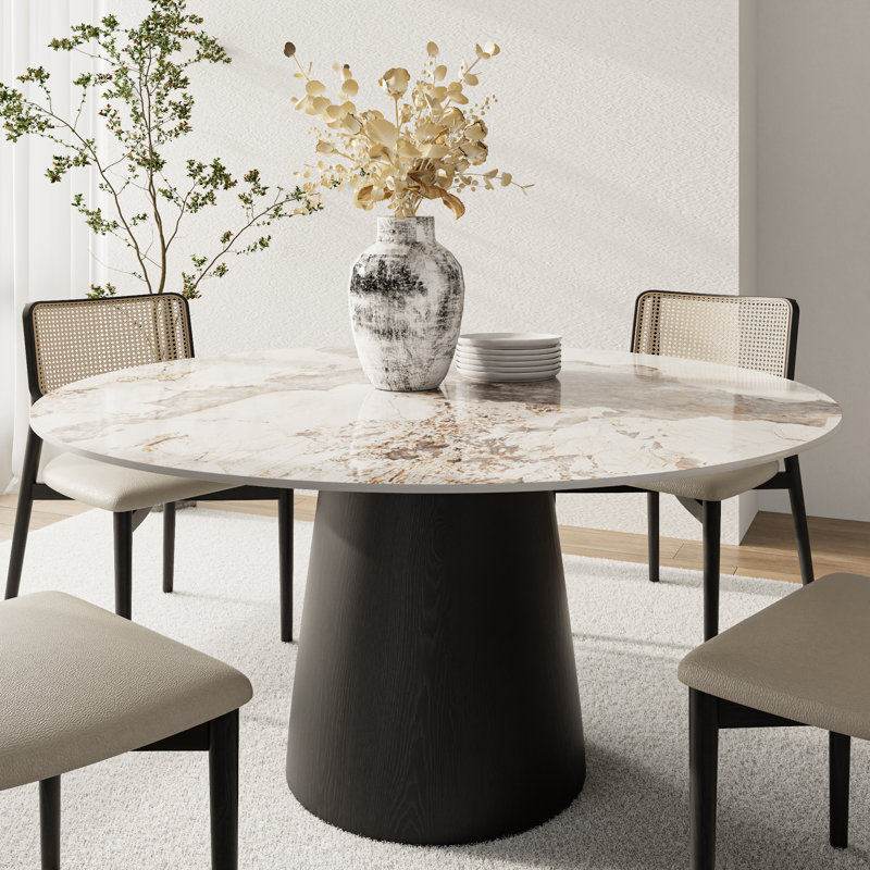 Table de salle à manger Bobrow, Noir, 29,52 po x l 47,24 po x P 47,24 po, Pandora