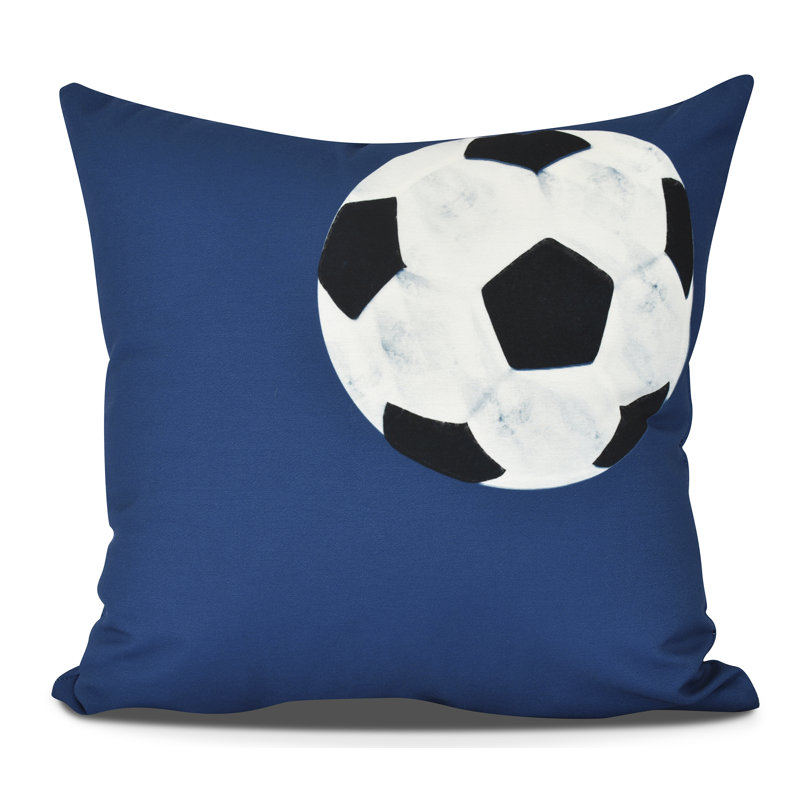 Goals, Gourds, And Gatherings Reversible Throw Pillow, 16"x16", Navy Blue