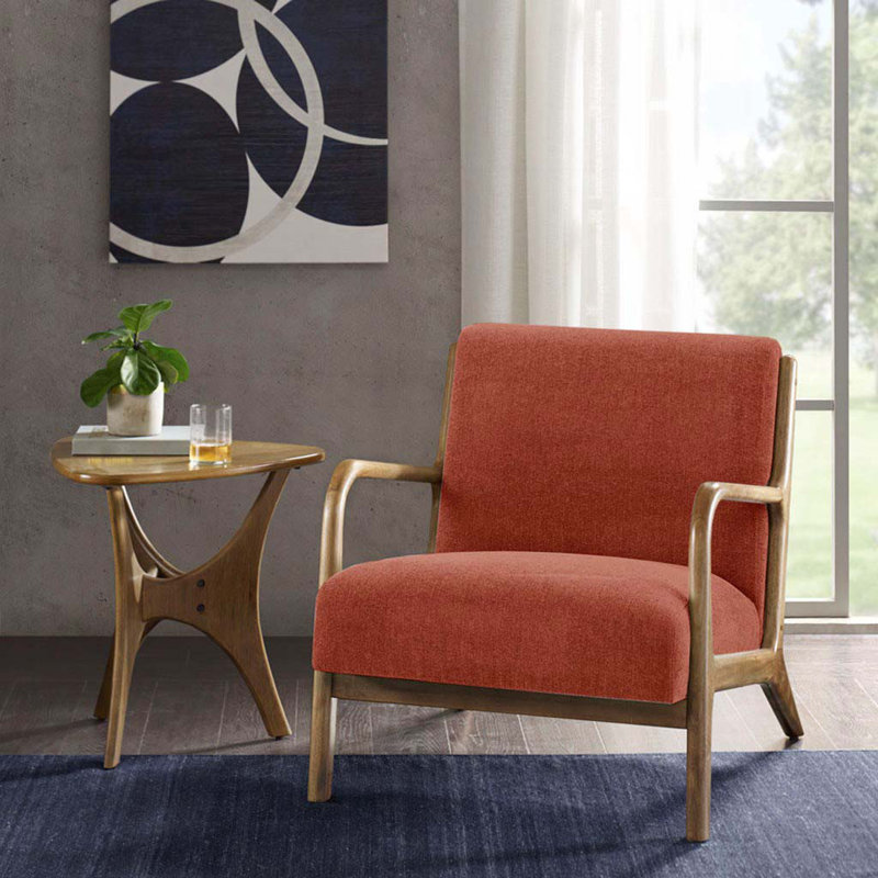 Chaise rembourrée en polyester avec 4 pieds, Épice