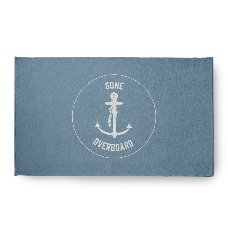Tapis gris nautique tissé à plat Nautical Nights, Rectangle 1 pi 5 po x 2 pi 5 po