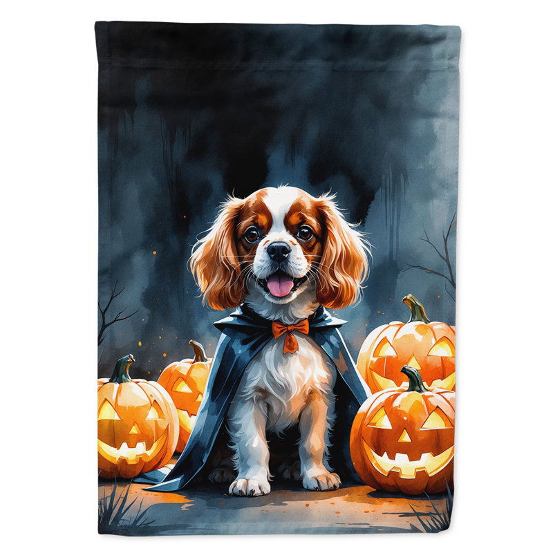 Drapeau de jardin chiot Halloween, Épagneul Cavalier