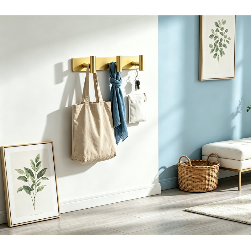 Portemanteau mural, crochets muraux robustes en acier inoxydable pour sac à serviettes