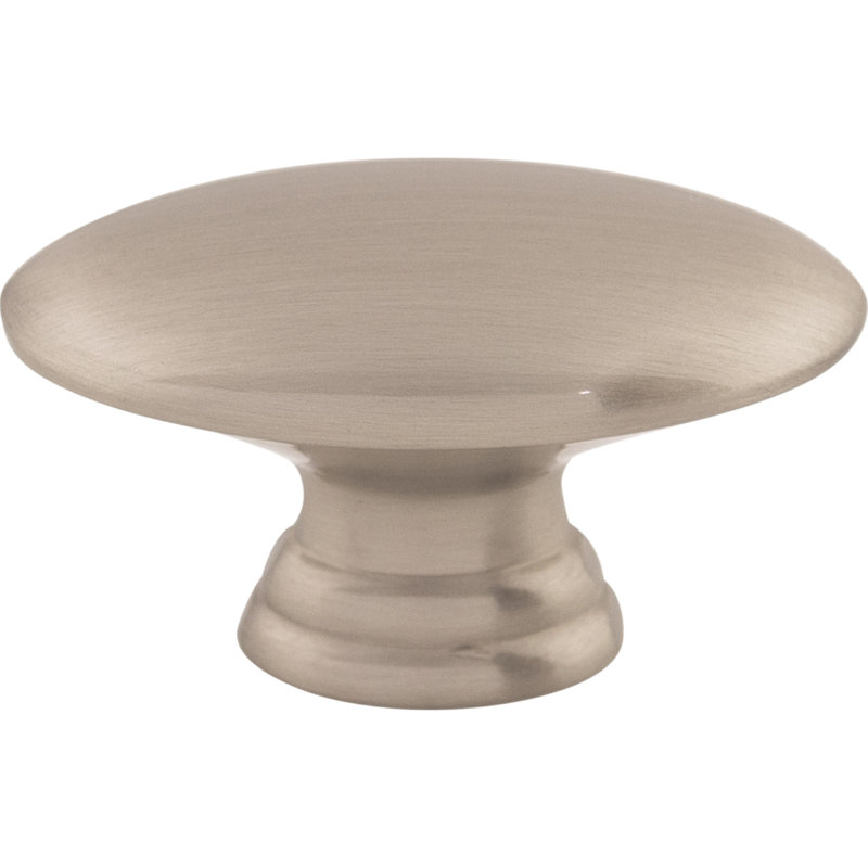 Flat Oval 3/4" Length Oval Knob, Brushed Satin Nickel