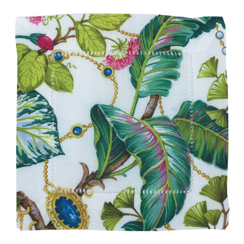 Plumeria Natural Abstract Square Napkin