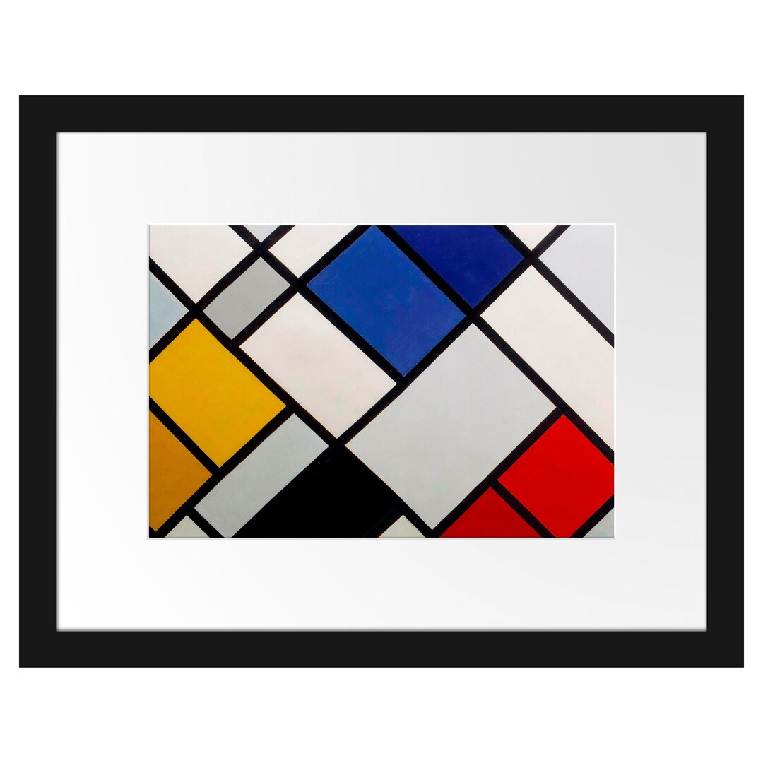 Theo Van Doesburg - Kontra Komposition Von Dissonanzen - Im Bilderrahmen Mit Galerie-Passepartout