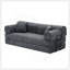 Canapé-lit convertible, canapé-lit pliant en tissu mélangé bicolore avec structure de forme fixe, canapé-lit de salon pour salon (noir moucheté)