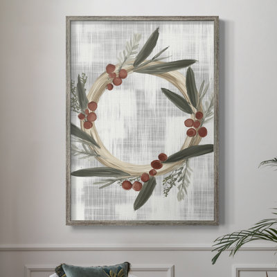 «Christmas Holiday Art CCXC III», reproduction d'art encadrée - bois massif