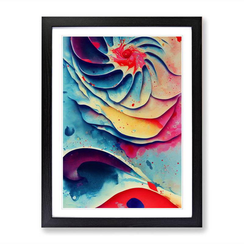 Seashell Splatter Vol.4 Framed Print, Black, 64cm H x 46cm W x 2cm D