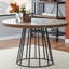 Pine Round Wood Top Dining Table with Steel Base