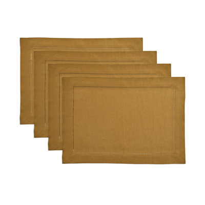 100% Pure Linen Hemstitch Placemats - Classic Hemstitch