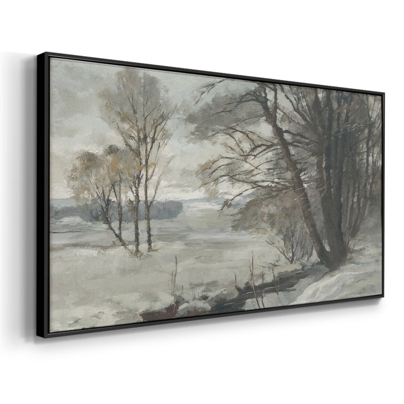 «Landscape Series» -XLV- Toile tendue avec châssis tendue, prête à être accrochée, H 21 po x l 41 po, Noir