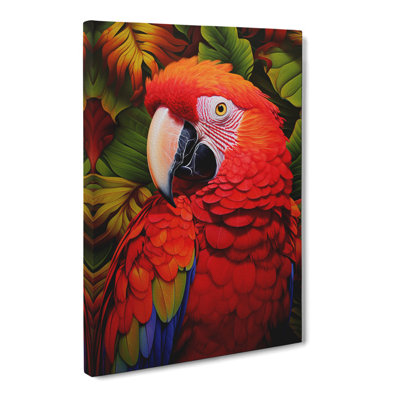 Parrot Colour Field - Wrapped Canvas, 60cm H x 40cm W x 3cm D