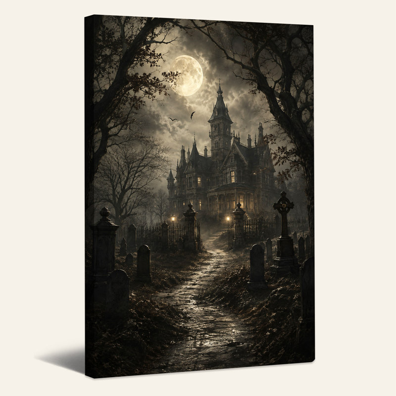 Art mural victorien sur toile Halloween, 36"H x 24"W