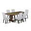 Cet ensemble de salle à manger 5 pièces comprend une table de salle à manger rectangulaire avec rallonge amovible et 4 chaises Parson rembourrées en lin gris, Jacobean-1877273440-1877273443