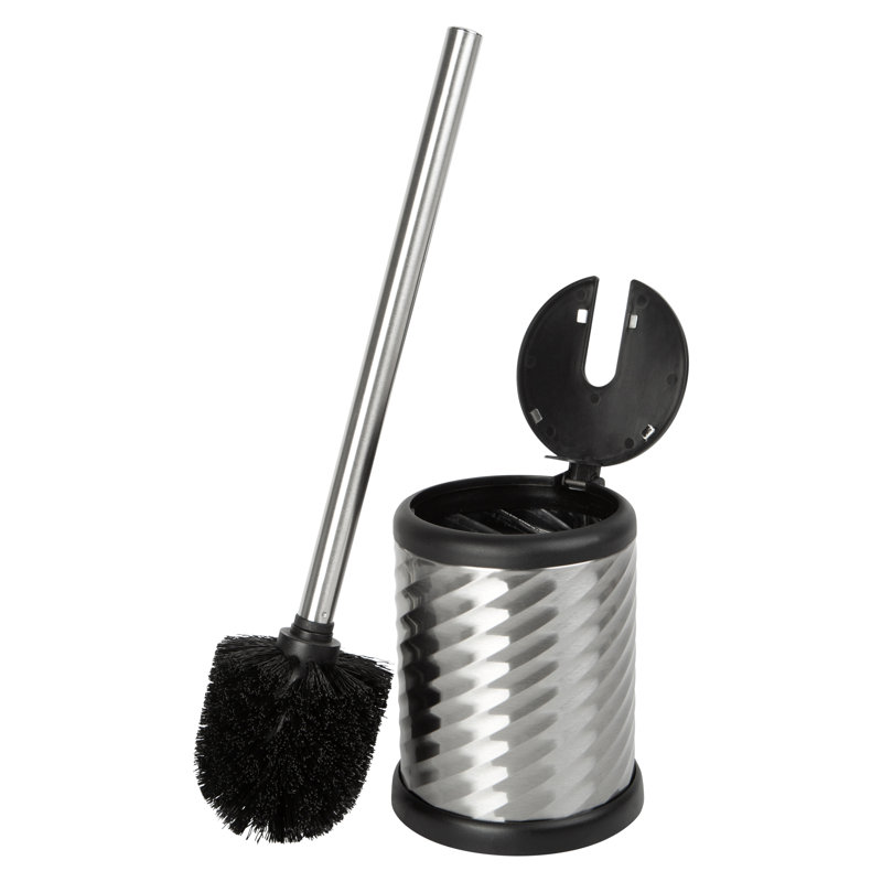 Bath Bliss Self Closing Lid Toilet Brush and Holder 2 Pack Replacement Brushes