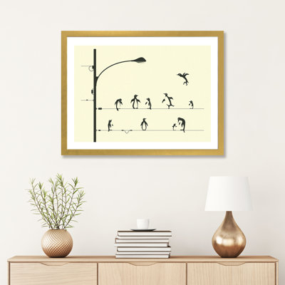 «Penguins on a Wire», art encadré