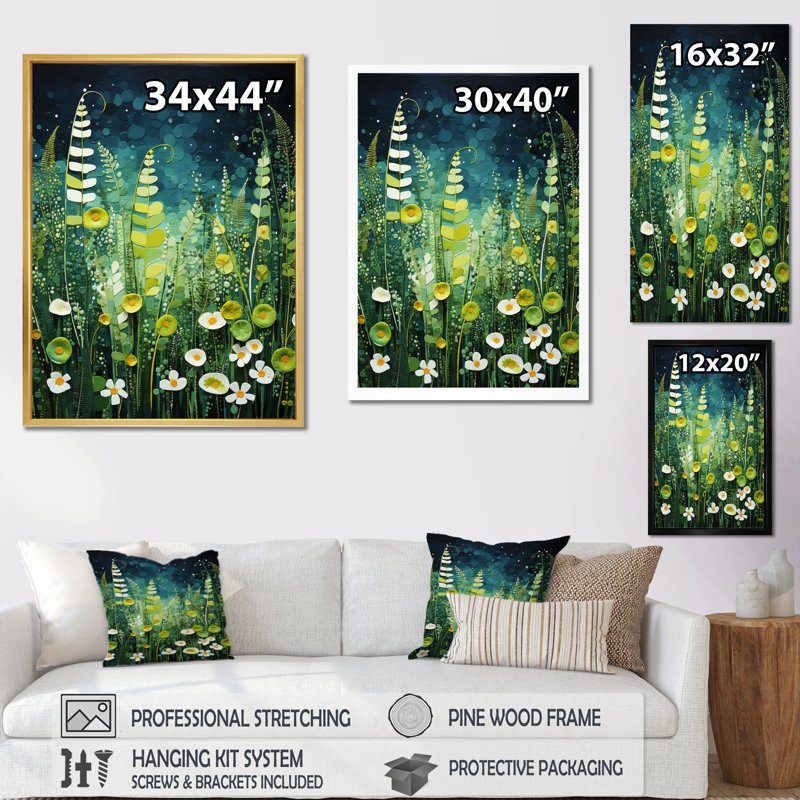 «Ferns Plant Verdant Abundance IV», reproduction sur toile, H 32 po x l 16 po x P 1 po