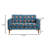 3-Piece Living Room Set,Mid-Century Modern Patterned Fabric Sofa, Loveseat, and Armchair with Wooden Legs