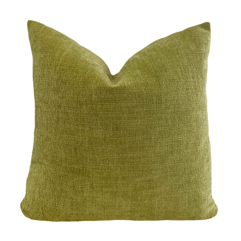 Housse de coussin en velours vert uni, Chartreuse, 20" H x 20" W