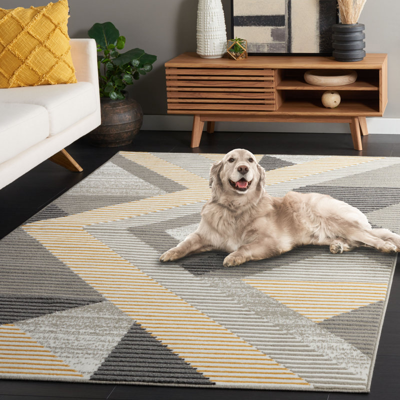 Hergen Performance Geometric Rug, Rectangle 5'3" x 7'8"