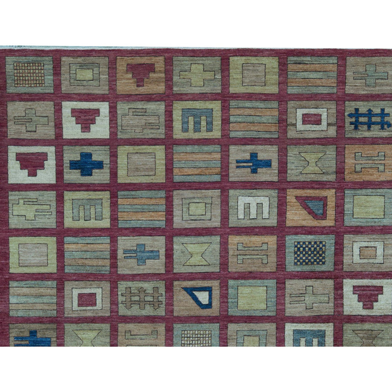 Pakistan Gabeh Hand Woven Wool Patchwork Area Rug