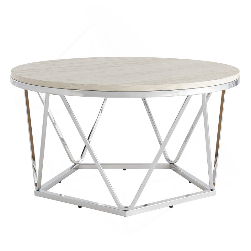 Faux Stone Round Coffee Table