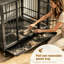 Cage pour chien avec roues verrouillables et loquet rotatif-948422077