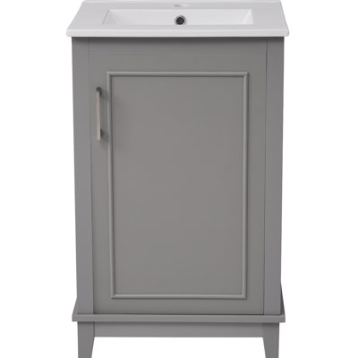 Étagère de meuble-lavabo 20 po - Bassin en céramique, cabinet d'optimisation de l'espace, lavabo et design élégant