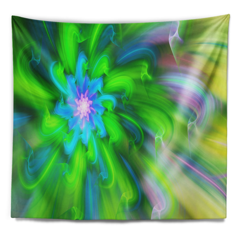 Tapisserie «Floral Dance of Green Flower Petals», H 68 po x l 80 po