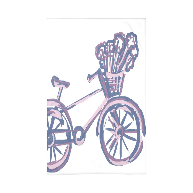 Jeté en molleton Bicicleta, L 50 po x l 60 po x P 0,5 po, Orchidée pâle