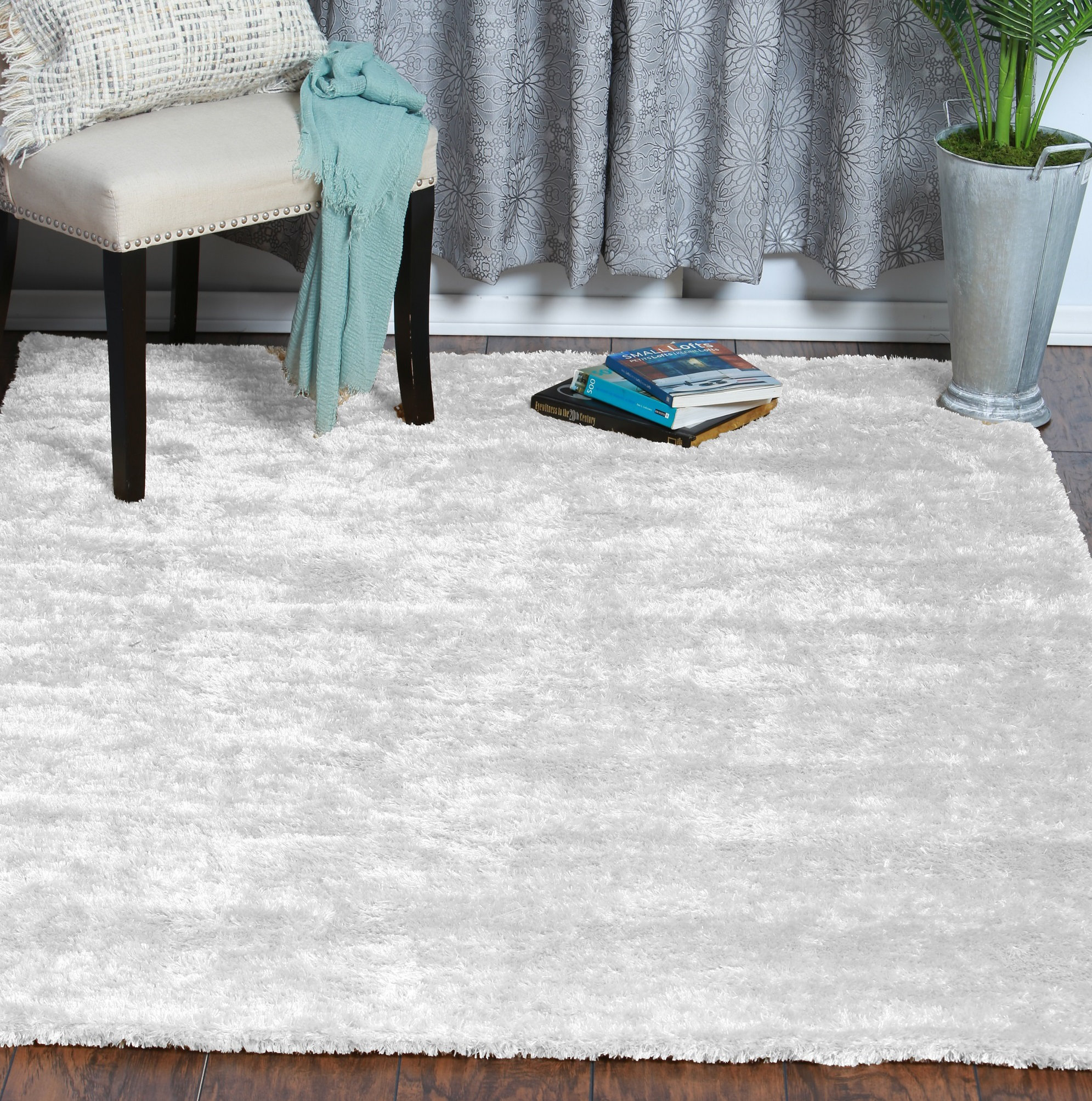 White Full Rug Home Mart Goods Handmade Shag White Area Rug & Reviews | Wayfair
