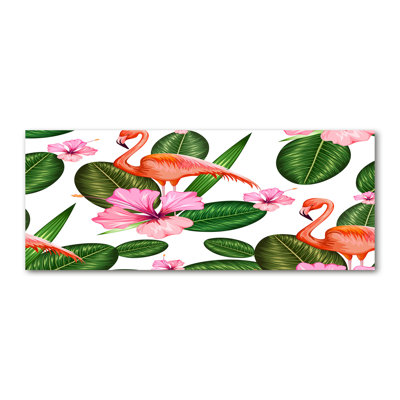 Flamingos And Plants - Wrapped Canvas Print