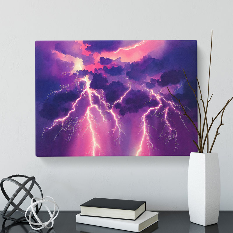 Watercolour Lightning Vol.3 - Wrapped Canvas, 35cm H x 50cm W x 3cm D