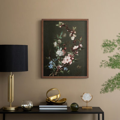 Reproduction florale vintage encadrée Lxxviii - bois massif
