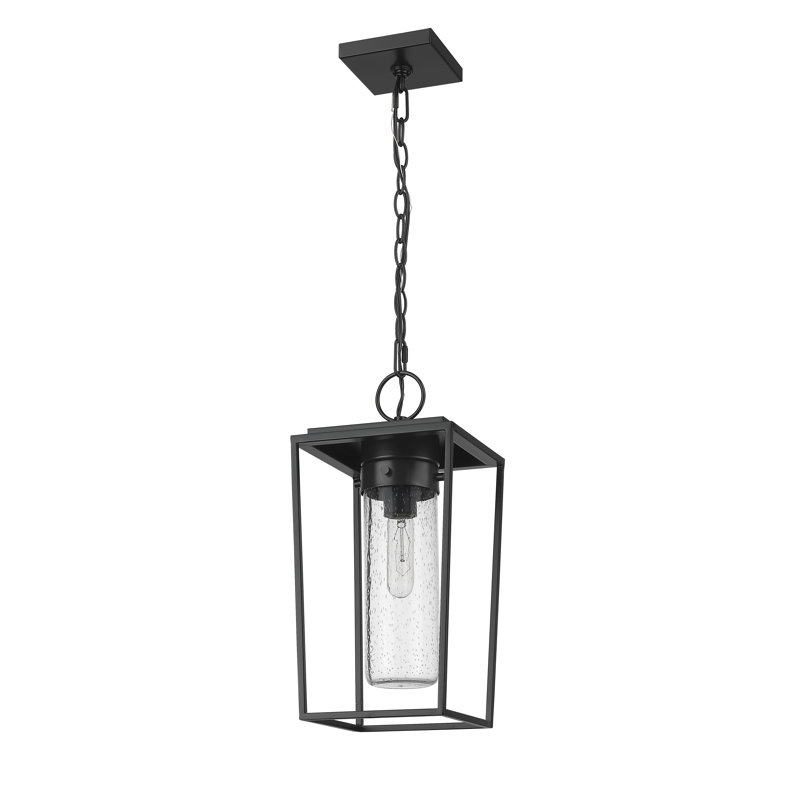 Lanterne suspendue d'extérieur 1 lumière noire Jadine, H 113 po x l 8 po x P 8 po