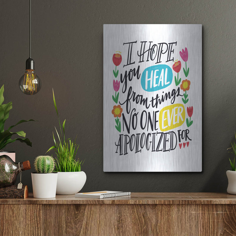  «Heal Apologized» par Elizabeth Caldwell, art mural en métal, 12 po x 16 po, H 16 po x l 12 po